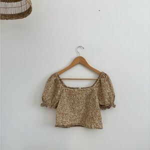 Madewell Floral Puff Sleeve Top